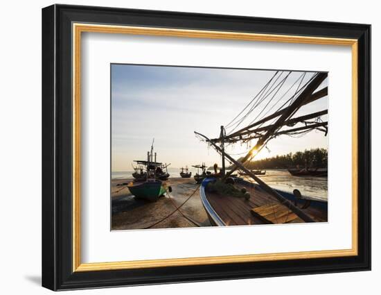 Fishing Boats at Sunset, Thailand-Christian Kober-Framed Photographic Print