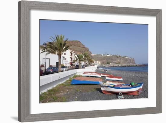 Fishing Boats at the Beach, Playa De Santiago, La Gomera, Canary Islands, Spain, Atlantic, Europe-Markus Lange-Framed Photographic Print