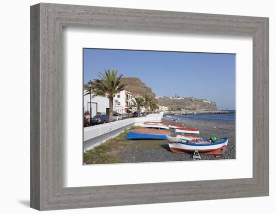 Fishing Boats at the Beach, Playa De Santiago, La Gomera, Canary Islands, Spain, Atlantic, Europe-Markus Lange-Framed Photographic Print