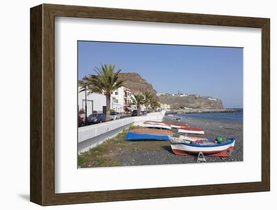 Fishing Boats at the Beach, Playa De Santiago, La Gomera, Canary Islands, Spain, Atlantic, Europe-Markus Lange-Framed Photographic Print