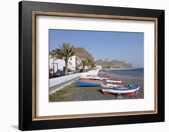 Fishing Boats at the Beach, Playa De Santiago, La Gomera, Canary Islands, Spain, Atlantic, Europe-Markus Lange-Framed Photographic Print