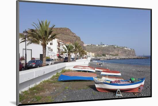 Fishing Boats at the Beach, Playa De Santiago, La Gomera, Canary Islands, Spain, Atlantic, Europe-Markus Lange-Mounted Photographic Print