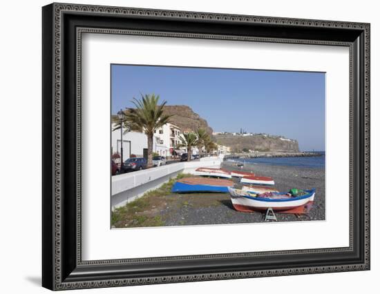 Fishing Boats at the Beach, Playa De Santiago, La Gomera, Canary Islands, Spain, Atlantic, Europe-Markus Lange-Framed Photographic Print