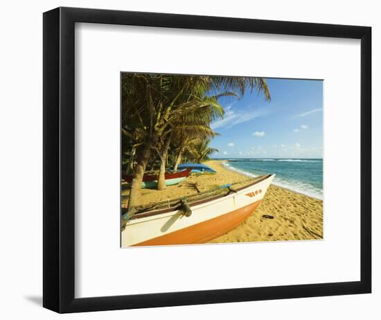 Fishing Boats at the East End of the South Coast Whale Watch Surf Beach at Mirissa, Near Matara, So-Robert Francis-Framed Photographic Print