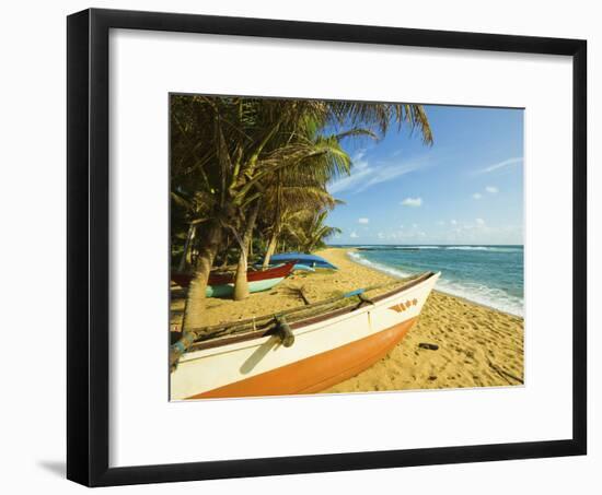 Fishing Boats at the East End of the South Coast Whale Watch Surf Beach at Mirissa, Near Matara, So-Robert Francis-Framed Photographic Print