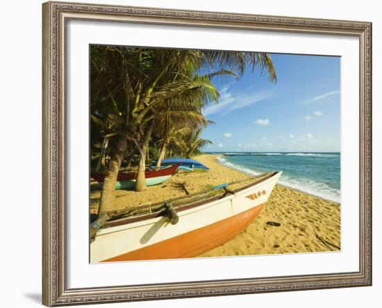 Fishing Boats at the East End of the South Coast Whale Watch Surf Beach at Mirissa, Near Matara, So-Robert Francis-Framed Photographic Print
