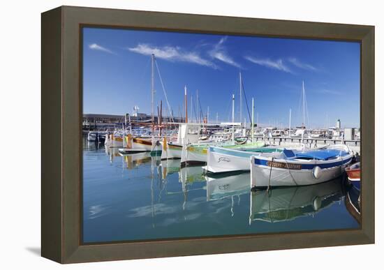 Fishing Boats at the Harbour, France-Markus Lange-Framed Premier Image Canvas