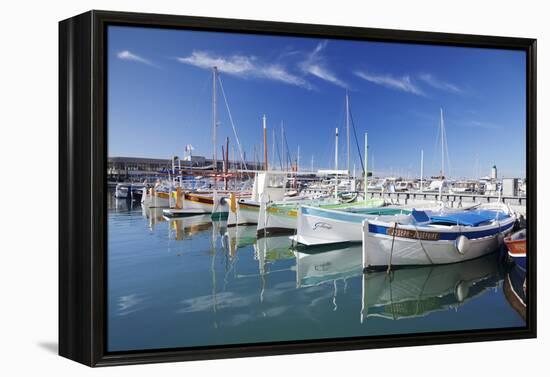 Fishing Boats at the Harbour, France-Markus Lange-Framed Premier Image Canvas