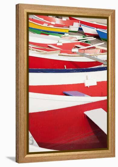 Fishing Boats at the Harbour of Vueltas, Valle Gran Rey, La Gomera, Canary Islands, Spain, Atlantic-Markus Lange-Framed Premier Image Canvas