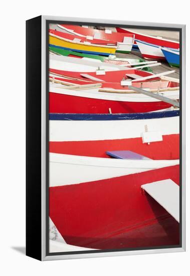 Fishing Boats at the Harbour of Vueltas, Valle Gran Rey, La Gomera, Canary Islands, Spain, Atlantic-Markus Lange-Framed Premier Image Canvas