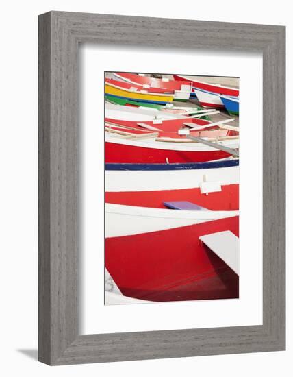 Fishing Boats at the Harbour of Vueltas, Valle Gran Rey, La Gomera, Canary Islands, Spain, Atlantic-Markus Lange-Framed Photographic Print