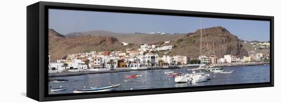 Fishing Boats at the Harbour, Playa De Santiago, La Gomera, Canary Islands, Spain, Atlantic, Europe-Markus Lange-Framed Premier Image Canvas