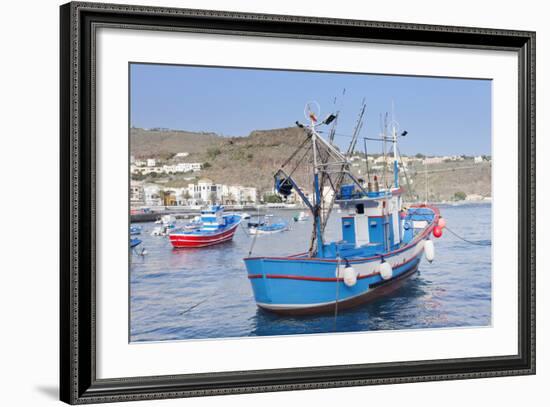 Fishing Boats at the Harbour, Playa De Santiago, La Gomera, Canary Islands, Spain, Atlantic, Europe-Markus Lange-Framed Photographic Print