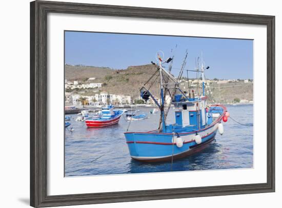 Fishing Boats at the Harbour, Playa De Santiago, La Gomera, Canary Islands, Spain, Atlantic, Europe-Markus Lange-Framed Photographic Print