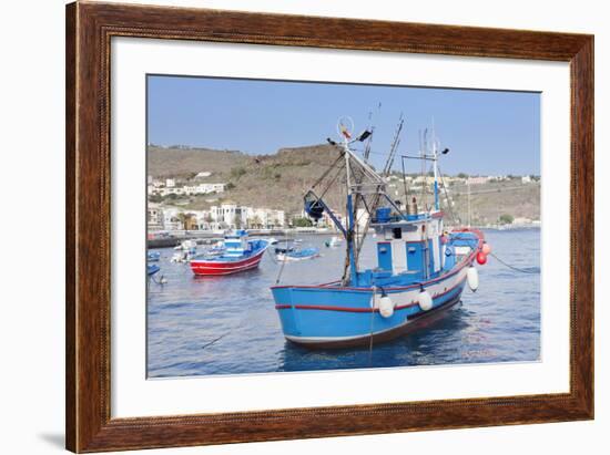 Fishing Boats at the Harbour, Playa De Santiago, La Gomera, Canary Islands, Spain, Atlantic, Europe-Markus Lange-Framed Photographic Print