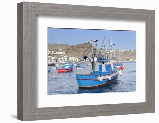 Fishing Boats at the Harbour, Playa De Santiago, La Gomera, Canary Islands, Spain, Atlantic, Europe-Markus Lange-Framed Photographic Print