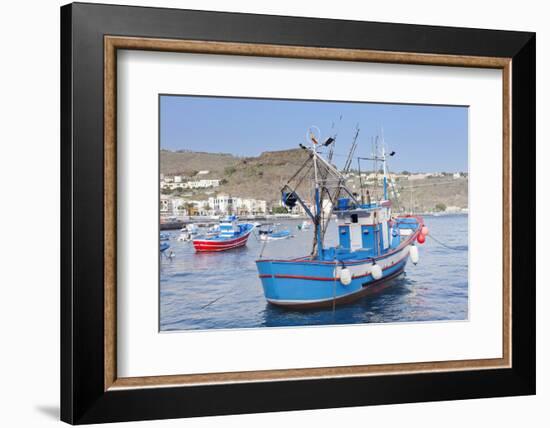 Fishing Boats at the Harbour, Playa De Santiago, La Gomera, Canary Islands, Spain, Atlantic, Europe-Markus Lange-Framed Photographic Print