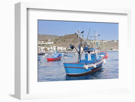 Fishing Boats at the Harbour, Playa De Santiago, La Gomera, Canary Islands, Spain, Atlantic, Europe-Markus Lange-Framed Photographic Print