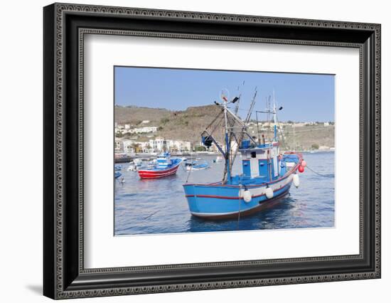 Fishing Boats at the Harbour, Playa De Santiago, La Gomera, Canary Islands, Spain, Atlantic, Europe-Markus Lange-Framed Photographic Print