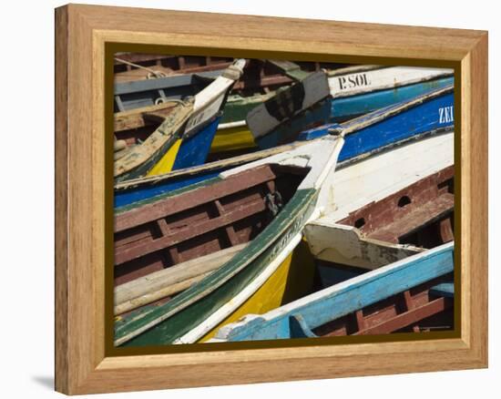 Fishing Boats at the Port of Ponto Do Sol, Ribiera Grande, Santo Antao, Cape Verde Islands-R H Productions-Framed Premier Image Canvas