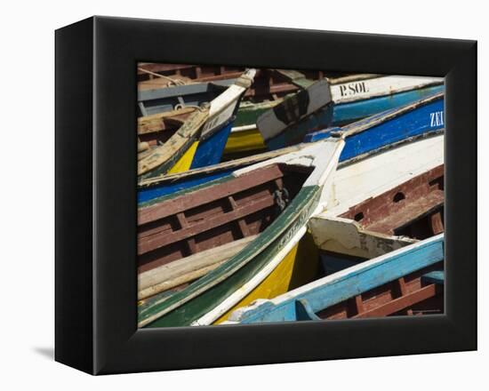 Fishing Boats at the Port of Ponto Do Sol, Ribiera Grande, Santo Antao, Cape Verde Islands-R H Productions-Framed Premier Image Canvas