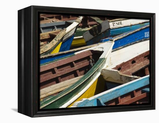 Fishing Boats at the Port of Ponto Do Sol, Ribiera Grande, Santo Antao, Cape Verde Islands-R H Productions-Framed Premier Image Canvas