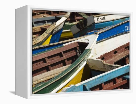 Fishing Boats at the Port of Ponto Do Sol, Ribiera Grande, Santo Antao, Cape Verde Islands-R H Productions-Framed Premier Image Canvas