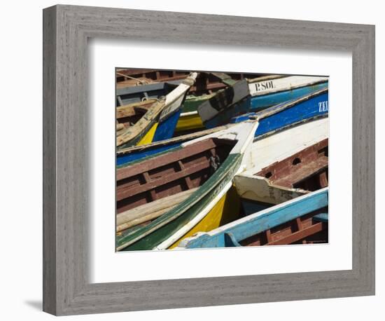 Fishing Boats at the Port of Ponto Do Sol, Ribiera Grande, Santo Antao, Cape Verde Islands-R H Productions-Framed Photographic Print