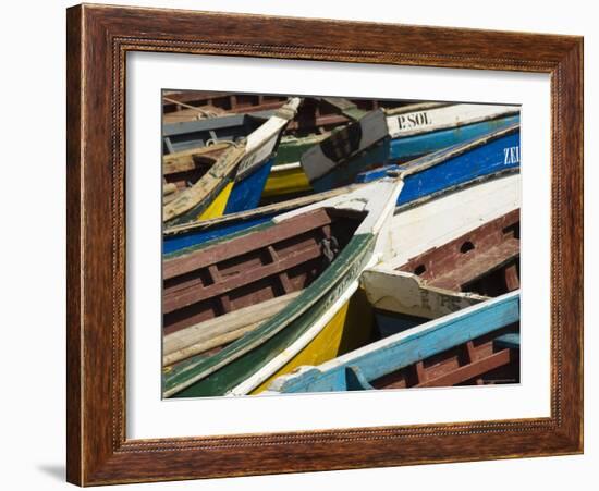 Fishing Boats at the Port of Ponto Do Sol, Ribiera Grande, Santo Antao, Cape Verde Islands-R H Productions-Framed Photographic Print