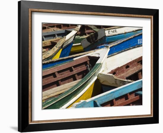 Fishing Boats at the Port of Ponto Do Sol, Ribiera Grande, Santo Antao, Cape Verde Islands-R H Productions-Framed Photographic Print