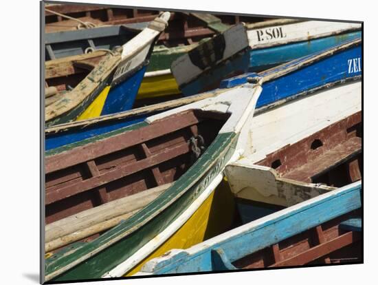 Fishing Boats at the Port of Ponto Do Sol, Ribiera Grande, Santo Antao, Cape Verde Islands-R H Productions-Mounted Photographic Print