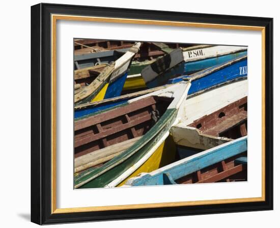 Fishing Boats at the Port of Ponto Do Sol, Ribiera Grande, Santo Antao, Cape Verde Islands-R H Productions-Framed Photographic Print