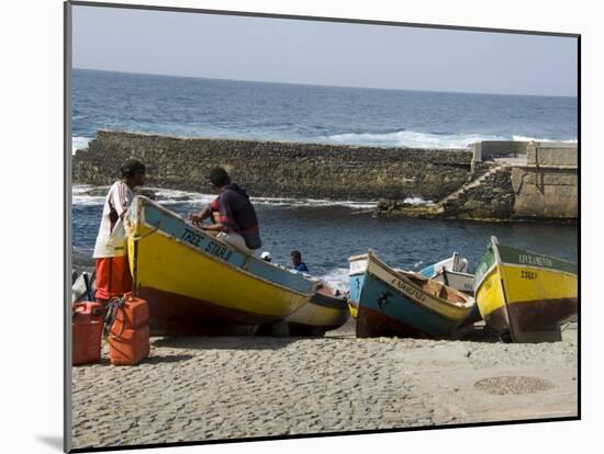 Fishing Boats at the Port of Ponto Do Sol, Ribiera Grande, Santo Antao, Cape Verde Islands-R H Productions-Mounted Photographic Print