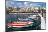 Fishing boats at the promenade of Voulismeni Lake, Agios Nikolaos, Lasithi, Crete, Greek Islands-Markus Lange-Mounted Photographic Print