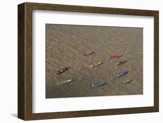 Fishing Boats. Atlantic Ocean, Shell Beach, North Guyana-Pete Oxford-Framed Photographic Print