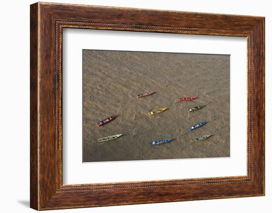 Fishing Boats. Atlantic Ocean, Shell Beach, North Guyana-Pete Oxford-Framed Photographic Print