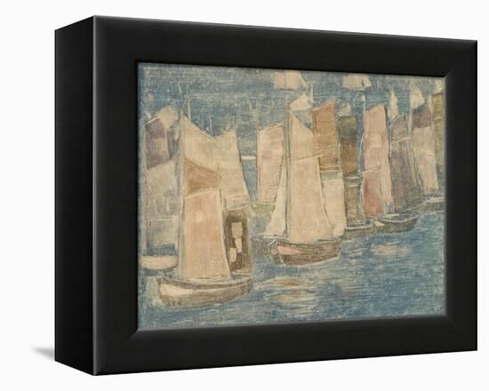 Fishing Boats, C.1900-02-Maurice Brazil Prendergast-Framed Premier Image Canvas