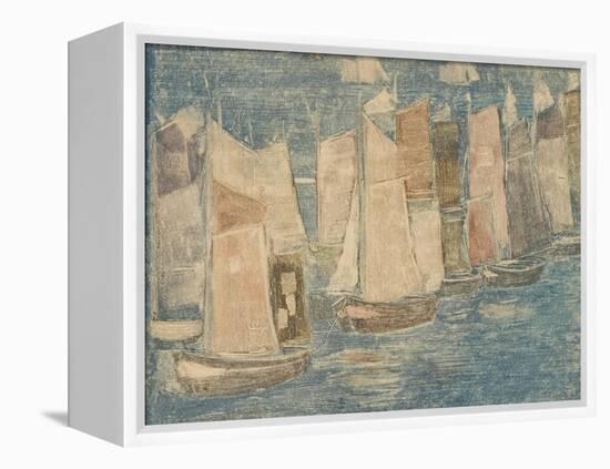 Fishing Boats, C.1900-02-Maurice Brazil Prendergast-Framed Premier Image Canvas