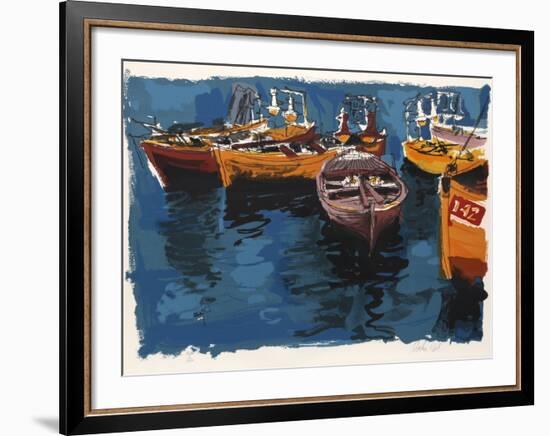 Fishing Boats from People in Israel-Moshe Gat-Framed Limited Edition