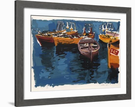 Fishing Boats from People in Israel-Moshe Gat-Framed Limited Edition