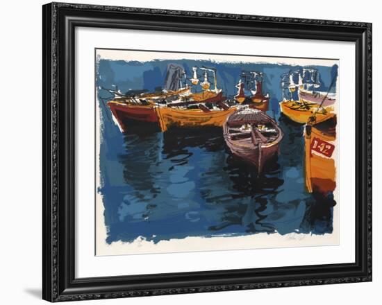 Fishing Boats from People in Israel-Moshe Gat-Framed Limited Edition