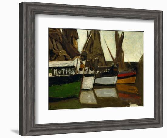 Fishing Boats, Honfleur, 1866-Claude Monet-Framed Giclee Print