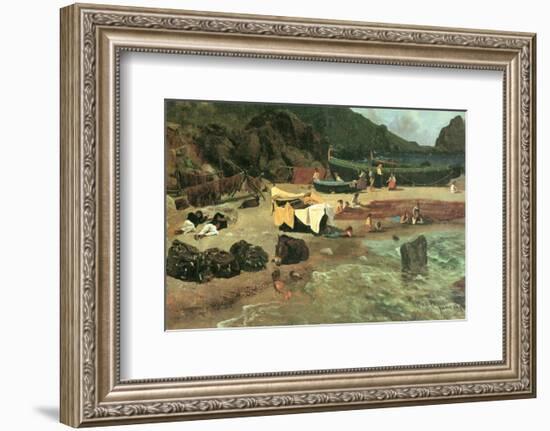 Fishing Boats in Capri-Albert Bierstadt-Framed Premium Giclee Print