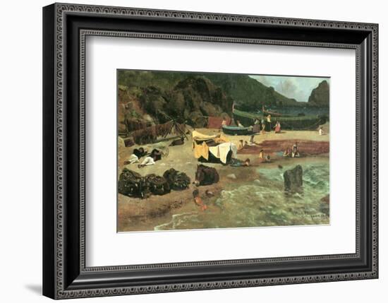 Fishing Boats in Capri-Albert Bierstadt-Framed Premium Giclee Print