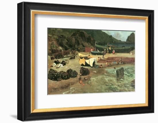 Fishing Boats in Capri-Albert Bierstadt-Framed Premium Giclee Print