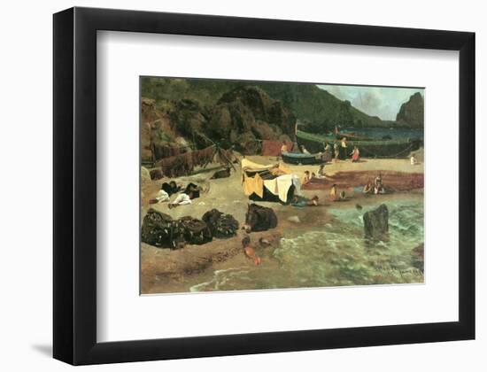 Fishing Boats in Capri-Albert Bierstadt-Framed Premium Giclee Print