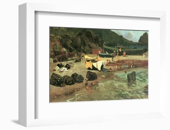 Fishing Boats in Capri-Albert Bierstadt-Framed Premium Giclee Print