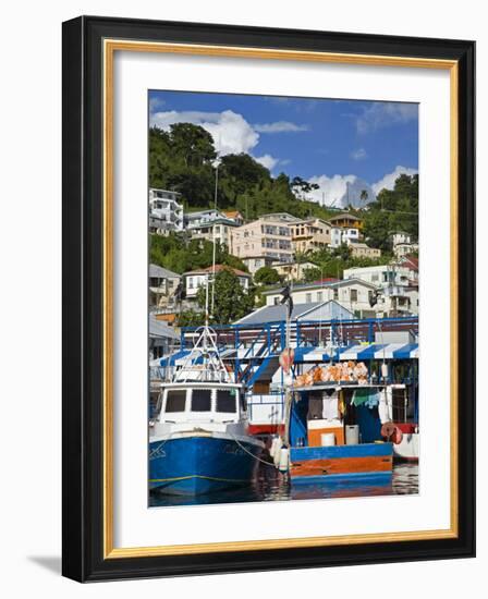 Fishing Boats in Carenage Harbour, St. George's, Grenada, Windward Islands, West Indies-Richard Cummins-Framed Photographic Print