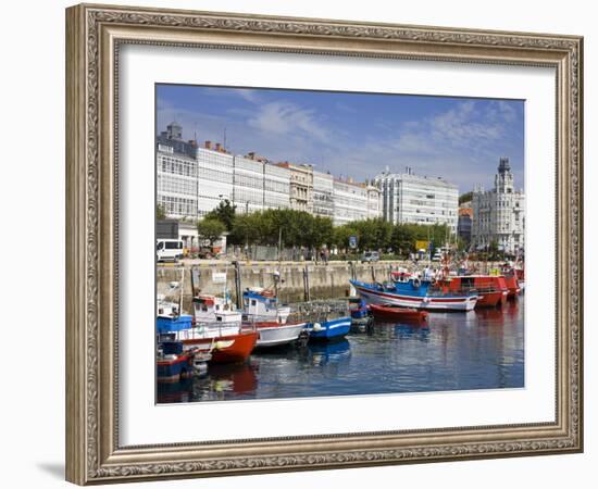 Fishing Boats in Darsena Marina, La Coruna City, Galicia, Spain, Europe-Richard Cummins-Framed Photographic Print