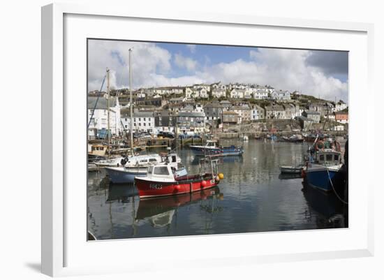 Fishing Boats in Fishing Harbour, Mevagissey, Cornwall, England, United Kingdom, Europe-Stuart Black-Framed Photographic Print